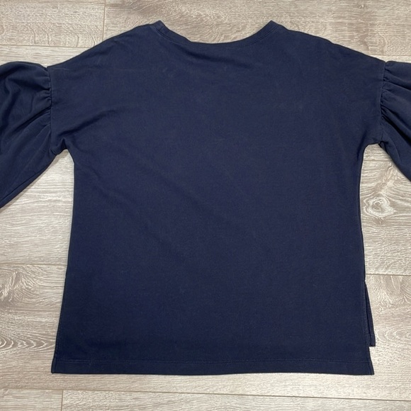 a.n.a. Long Puff Sleeve Raglan Navy Sweatshirt M - Picture 13 of 15